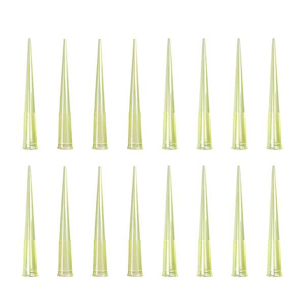Universal Transparent Micropipette Plain Tips 2-200 ul Pack of 1000pcs -Yellow Colour