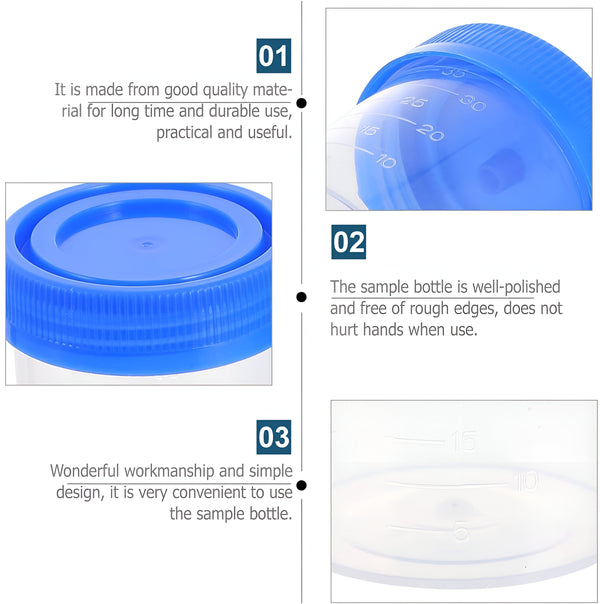 Plastic Transparent Urine Container 50ML Non -Sterilized (Pack of 50)