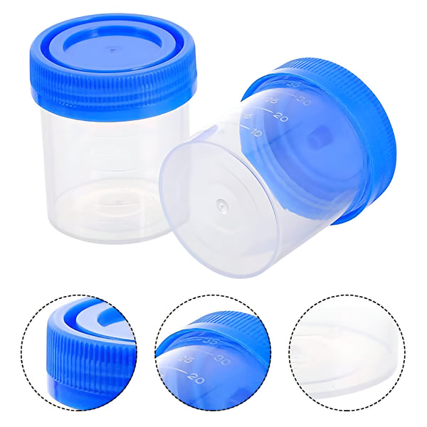 Plastic Transparent Urine Container 30ML Non -Sterilized (Pack of 50)
