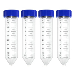 Non- Sterilized Transparent 50ml Graduated Centrifuge Tube, Polyproplyene, Conical Bottom,Leak Proof Tubes Pack of 50